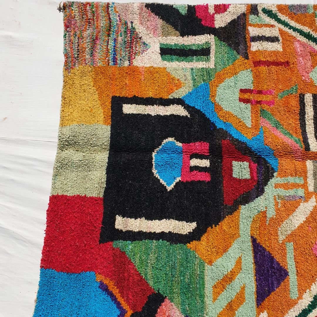 Anak- Orange Moroccan Rug 6x9 Boujad | Berber Handmade Wool Carpet | 6x9'2 Ft | 184x280 cm - OunizZ