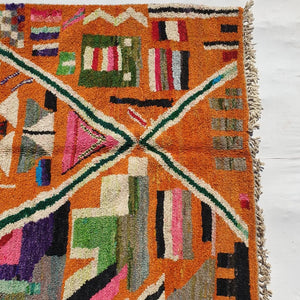 Anak- Orange Moroccan Rug 6x9 Boujad | Berber Handmade Wool Carpet | 6x9'2 Ft | 184x280 cm - OunizZ