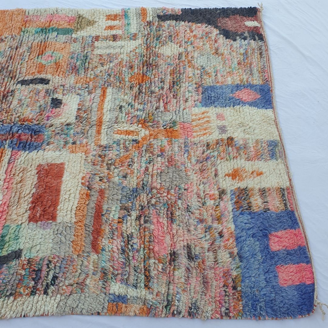 Anatali - Multicolored Abstract Boujad Rug 6x10 ft - Vibrant Handwoven Moroccan Berber Area Rug for Boho Living Room | 6'66x10'10 Ft | 203x308 cm - OunizZ