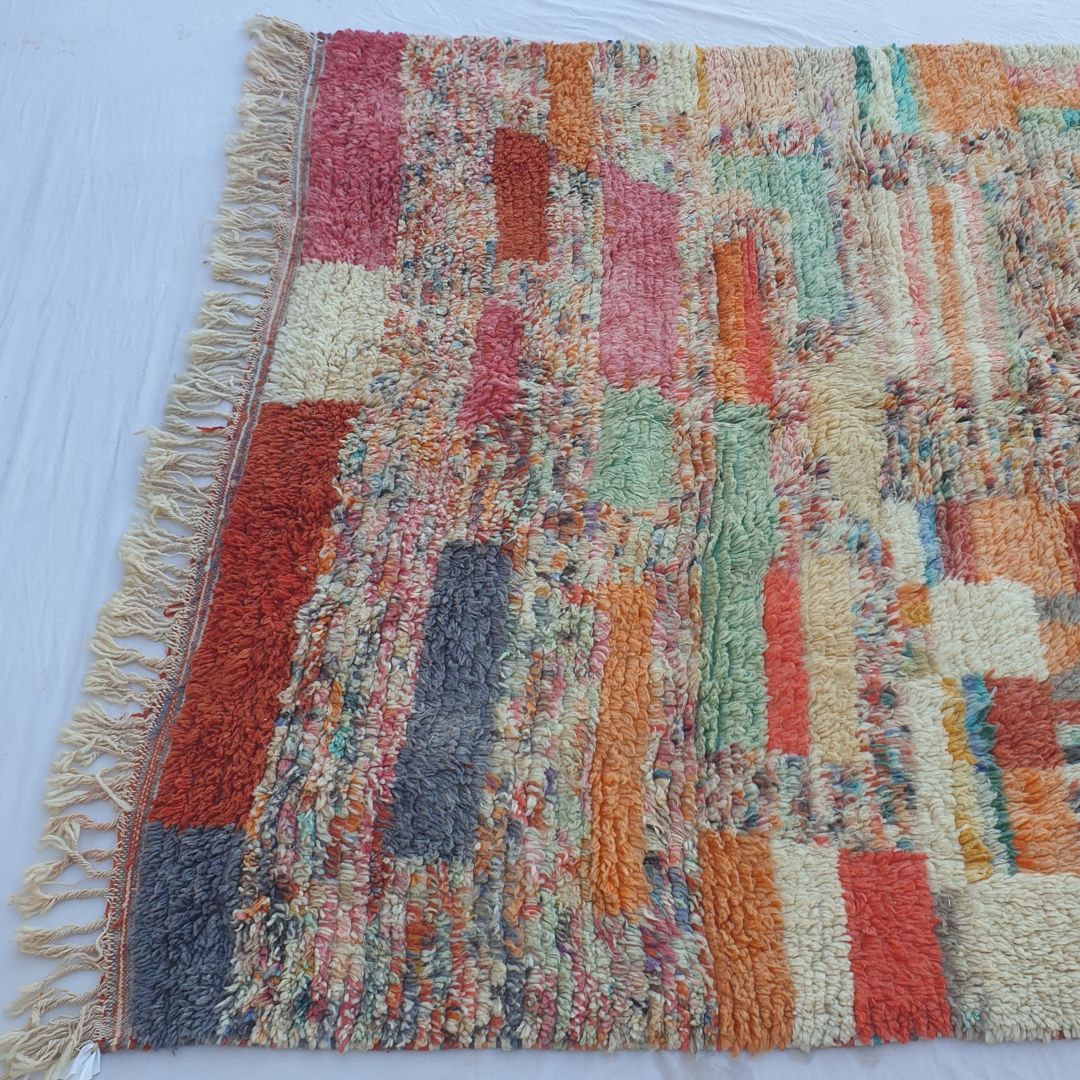 Anatali - Multicolored Abstract Boujad Rug 6x10 ft - Vibrant Handwoven Moroccan Berber Area Rug for Boho Living Room | 6'66x10'10 Ft | 203x308 cm - OunizZ