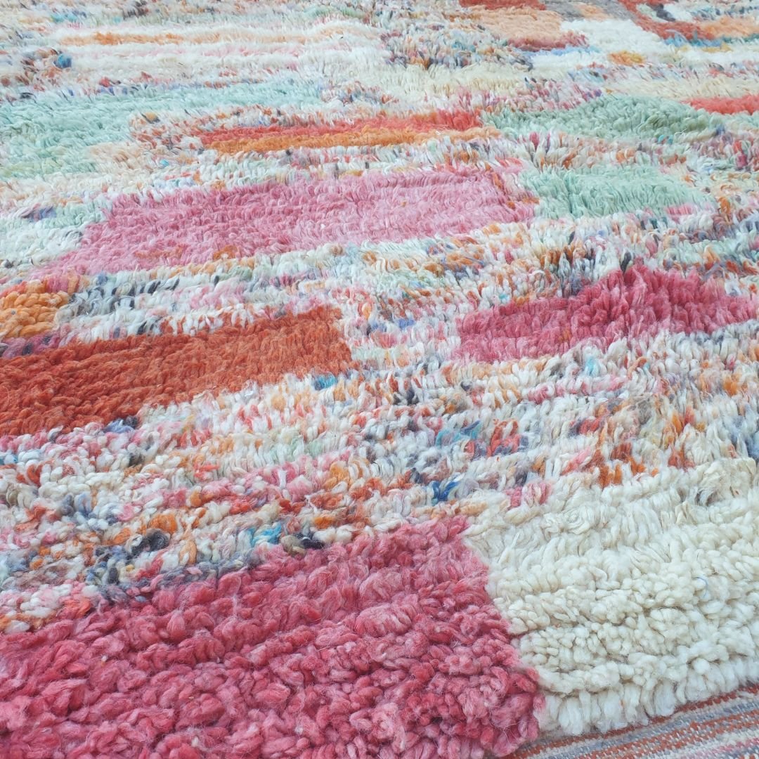 Anatali - Multicolored Abstract Boujad Rug 6x10 ft - Vibrant Handwoven Moroccan Berber Area Rug for Boho Living Room | 6'66x10'10 Ft | 203x308 cm - OunizZ
