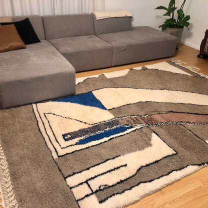 ARNAB | 10x6'7 Ft | 3x2m | Moroccan Beni Ourain Rug | 100% wool handmade - OunizZ