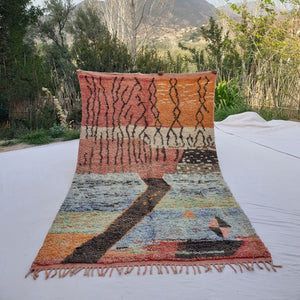 Astri - Boujad Rug 6x10 Moroccan Handmade | Authentic Berber Living room & Bedroom Rug | 6'40x10'43 Ft | 195x318 cm - OunizZ