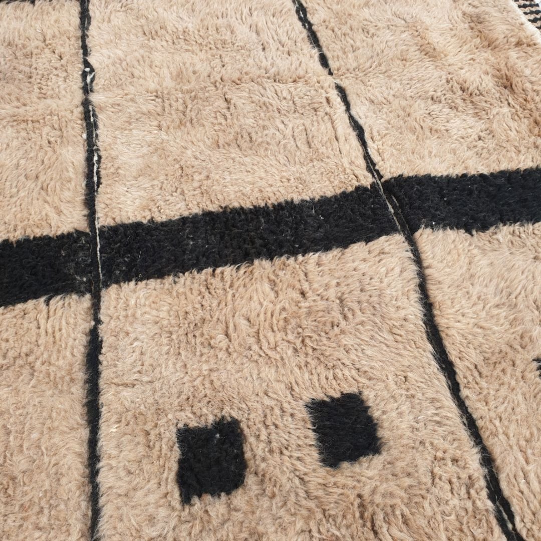 Balda | Beige Moroccan rug 6x9 Ultra Soft Beni Ourain | 6'82x9'61 Ft | 208x293 cm - OunizZ