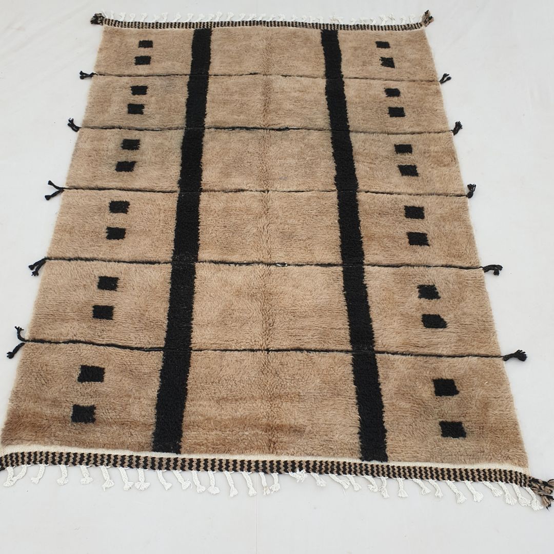 Balda | Beige Moroccan rug 6x9 Ultra Soft Beni Ourain | 6'82x9'61 Ft | 208x293 cm - OunizZ