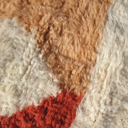 Balhaia | Orange & Beige Moroccan Rug 3x5 Beni Ourain Ultra Soft | 3'67x5'61 Ft | 112x171 cm - OunizZ