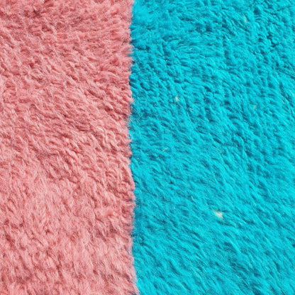 Balkia | Moroccan Beni rug 7x9 Ultra Soft | Blue Red Pink Beni Ouarain | 9'32x7'28 Ft | 284x222 cm - OunizZ