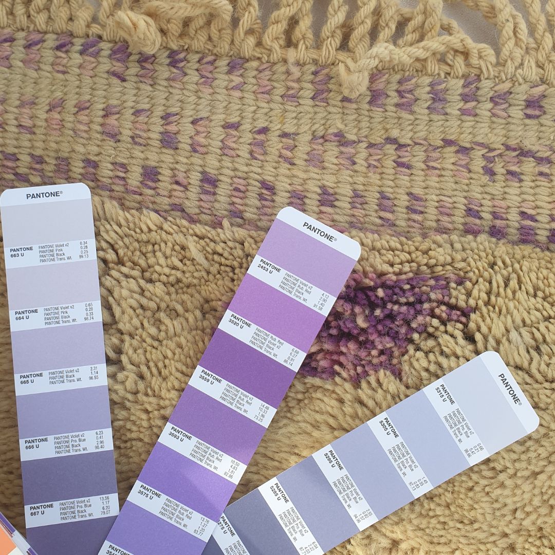 Belada | Handmade Beni Mrirt Rug 8x10 ft – Plush Nude Pink Yellow Purple Abstract Geometric Moroccan Shag Wool Rug | 8'5"x10'1" ft | 258x308 cm - OunizZ