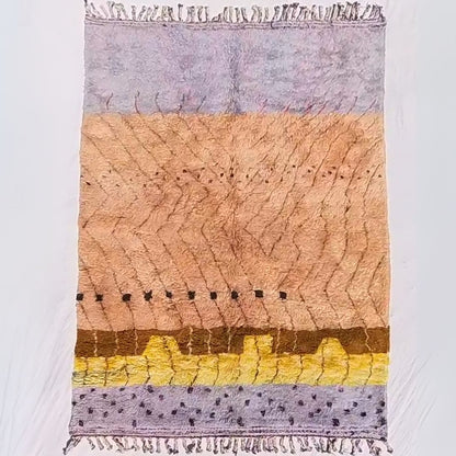 Belada - Luxury Dusty Rose Moroccan Rug 6x9 - Handmade Beni Mrirt Shag Rug | 6'82x9'41 ft - 208x287 cm - OunizZ