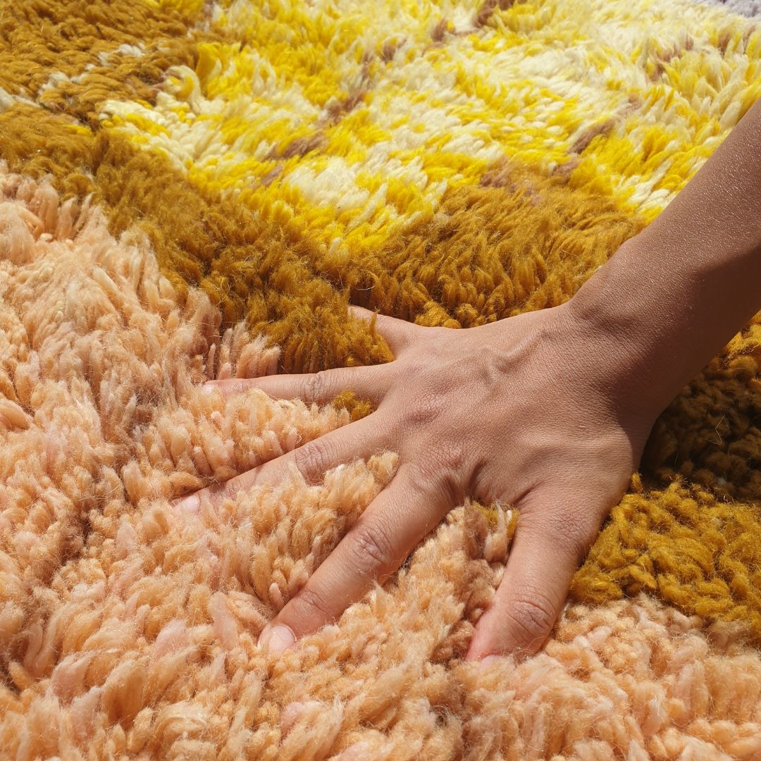 Belada - Luxury Dusty Rose Moroccan Rug 6x9 - Handmade Beni Mrirt Shag Rug | 6'82x9'41 ft - 208x287 cm - OunizZ