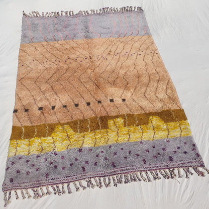 Belada - Luxury Dusty Rose Moroccan Rug 6x9 - Handmade Beni Mrirt Shag Rug | 6'82x9'41 ft - 208x287 cm - OunizZ