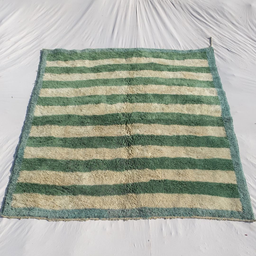 Bernata - Green Moroccan Rug Beni Mrirt Luxurious Ultra Soft & Thick | Custom - Rug (Made to Order) - OunizZ