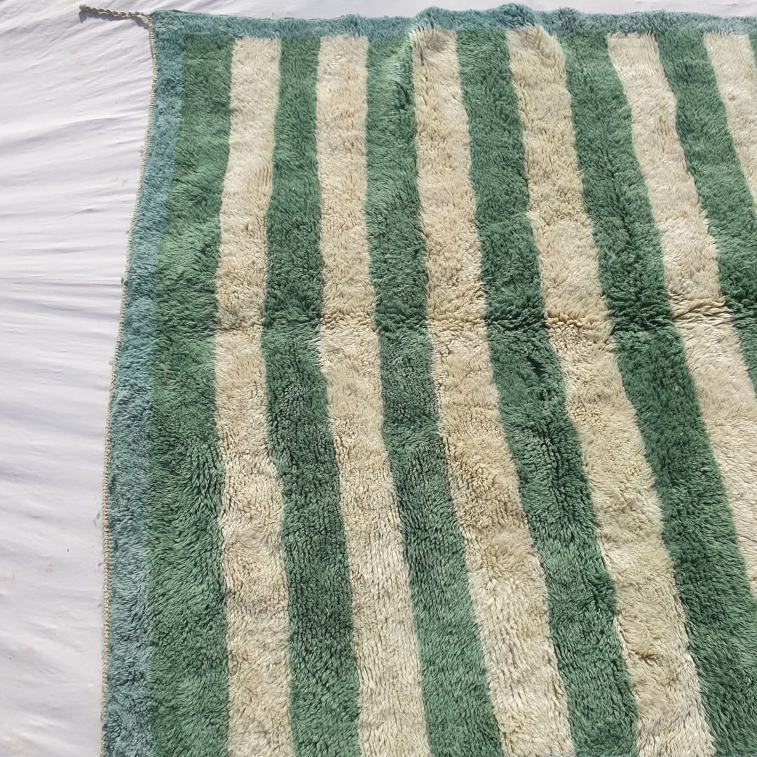 Bernata - Green Moroccan Rug Beni Mrirt Luxurious Ultra Soft & Thick | Custom - Rug (Made to Order) - OunizZ