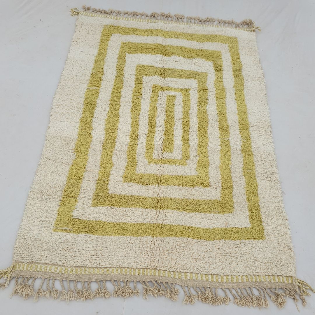 Biria | Beni Ourain 6x10 Moroccan Rug Ultra Soft | Handmade Berber Wool Carpet | 6'89x10'24 Ft | 210x312 cm - OunizZ
