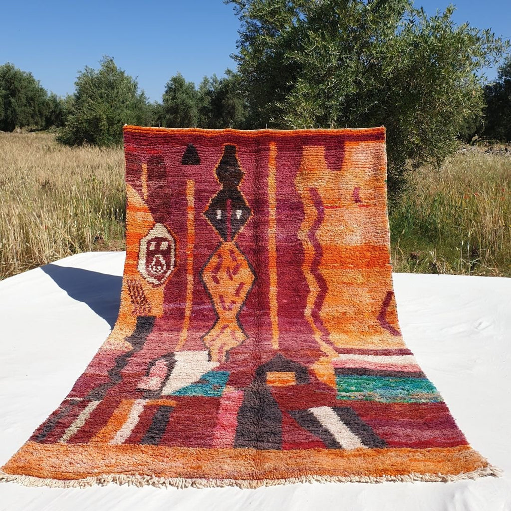 Blara - Boujad Moroccan Colorful Rug | Berber Handmade with 100% Wool | 6'6 x 10'8 Ft | 200 x 328 cm - OunizZ