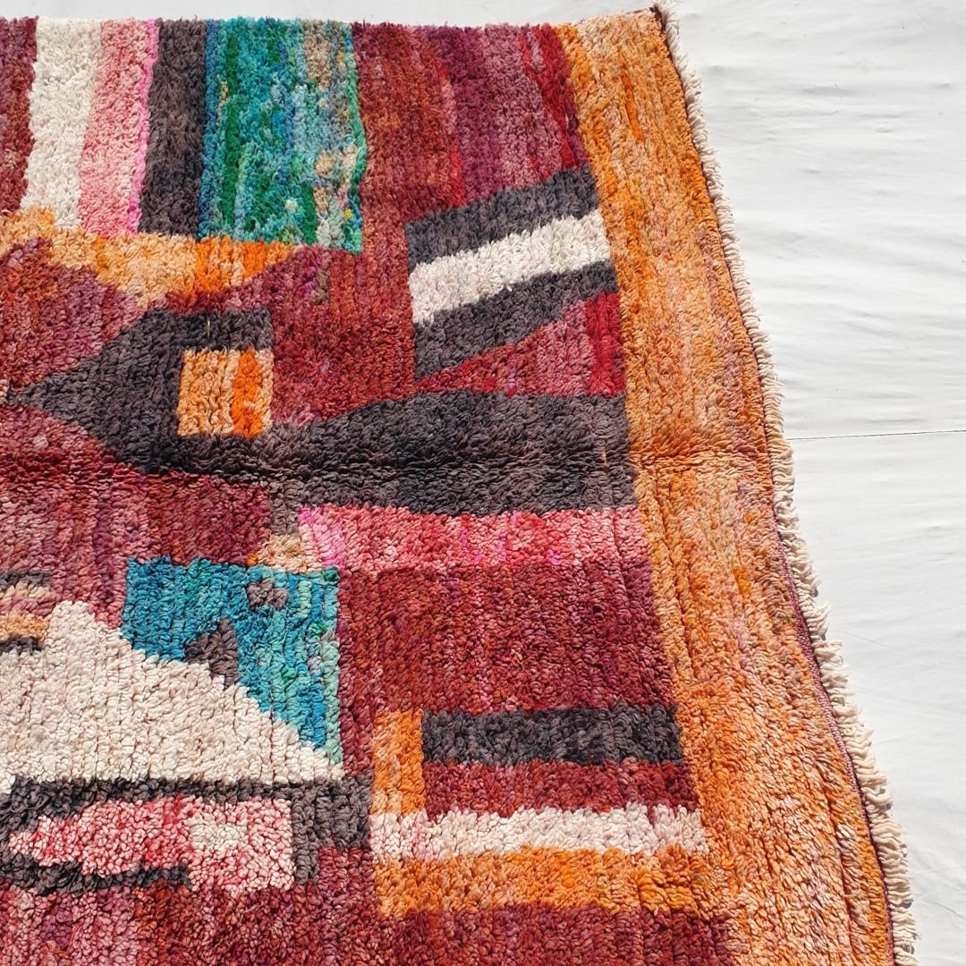 Blara - Boujad Moroccan Colorful Rug | Berber Handmade with 100% Wool | 6'6 x 10'8 Ft | 200 x 328 cm - OunizZ