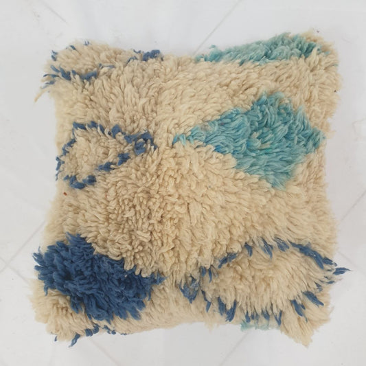 Blue Moroccan Cushion Cover – Fabulous Handwoven Diamond 20x18 inches | 50x46 cm - OunizZ