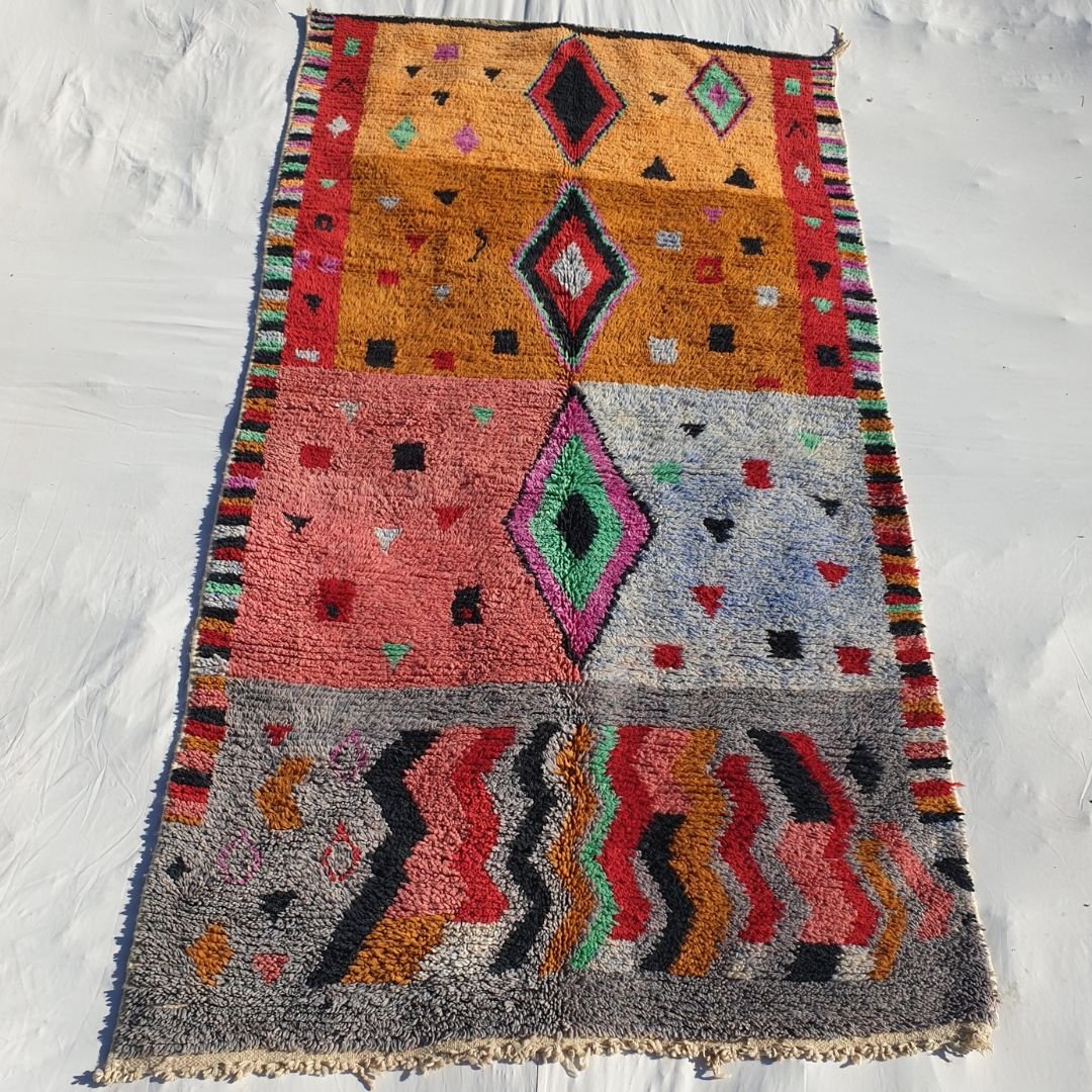 Canela - Boujad 5x9 Moroccan Rug | Colorful Handmade wool Carpet | 9x5 Ft | 2,75x1,50 m - OunizZ