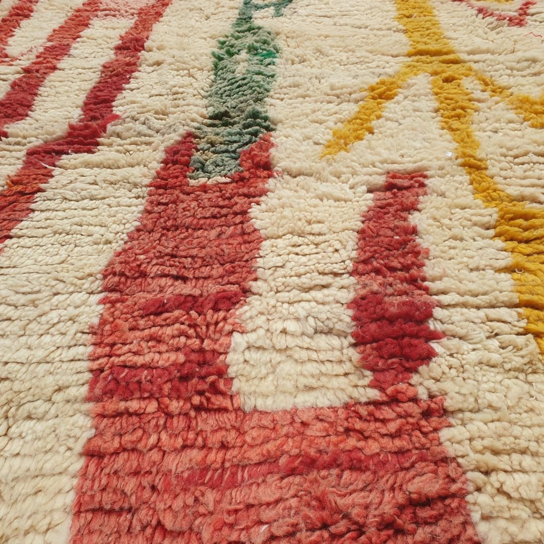 Chahalia | Large 9x12 Colorful Boujad Moroccan Rug - Handwoven Vibrant Berber Geometric Carpet | 9'x12'5" Ft | 274x380 cm - OunizZ