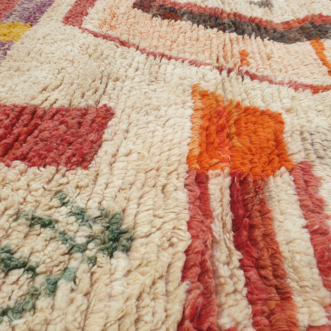 Chahalia | Large 9x12 Colorful Boujad Moroccan Rug - Handwoven Vibrant Berber Geometric Carpet | 9'x12'5" Ft | 274x380 cm - OunizZ