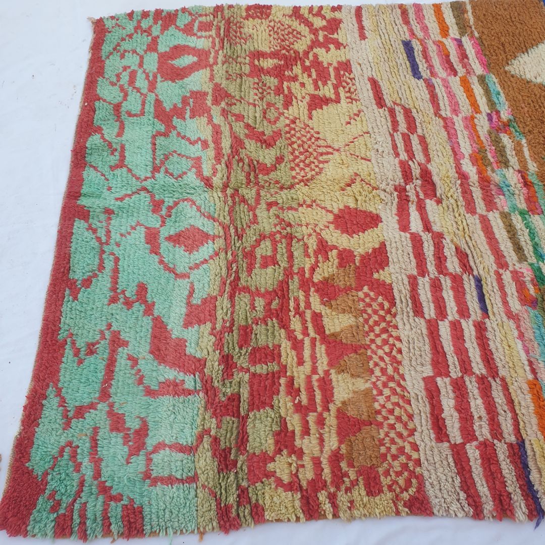 Clahma – 7x9 Moroccan Rug – Multicolour Abstract Landscape Boujad Berber Handwoven Wool Carpet | 7'1"x9'1" Ft | 216x278 cm - OunizZ