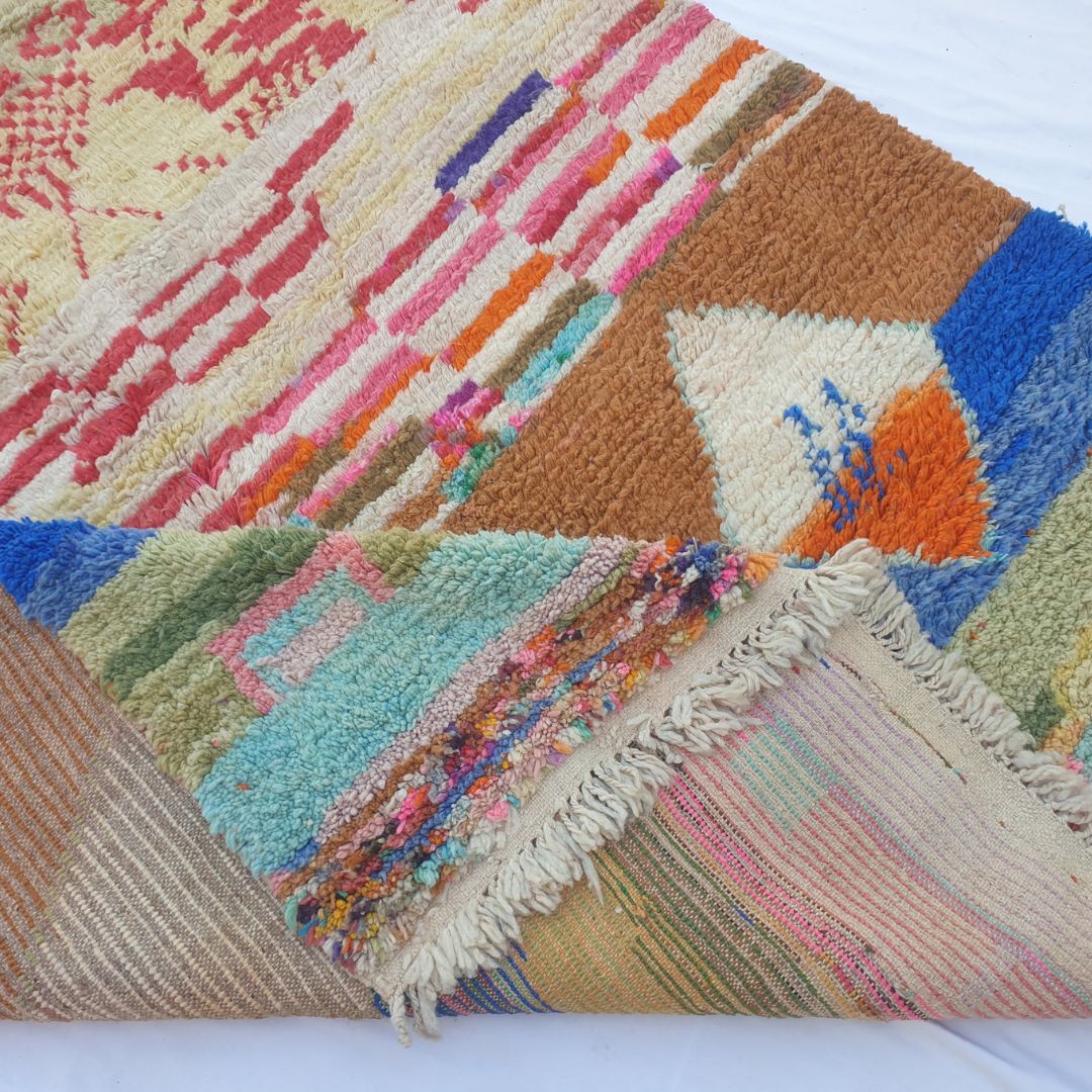 Clahma – 7x9 Moroccan Rug – Multicolour Abstract Landscape Boujad Berber Handwoven Wool Carpet | 7'1"x9'1" Ft | 216x278 cm - OunizZ