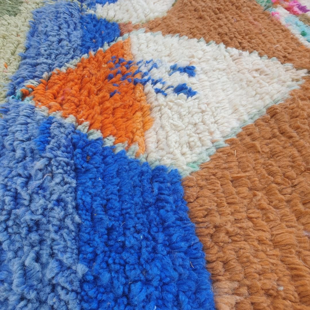 Clahma – 7x9 Moroccan Rug – Multicolour Abstract Landscape Boujad Berber Handwoven Wool Carpet | 7'1"x9'1" Ft | 216x278 cm - OunizZ