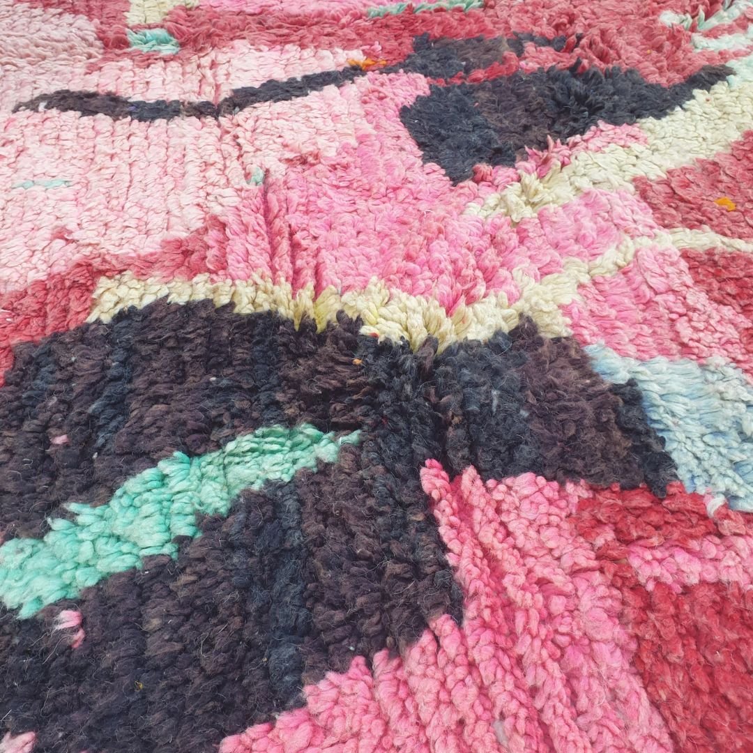 Clala – 6x9 Moroccan Rug – Red Abstract Expressionist Boujad Berber Handwoven Wool Carpet | 6'10"x9'6" Ft | 210x290 cm - OunizZ
