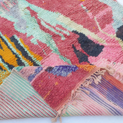 Clala – 6x9 Moroccan Rug – Red Abstract Expressionist Boujad Berber Handwoven Wool Carpet | 6'10"x9'6" Ft | 210x290 cm - OunizZ