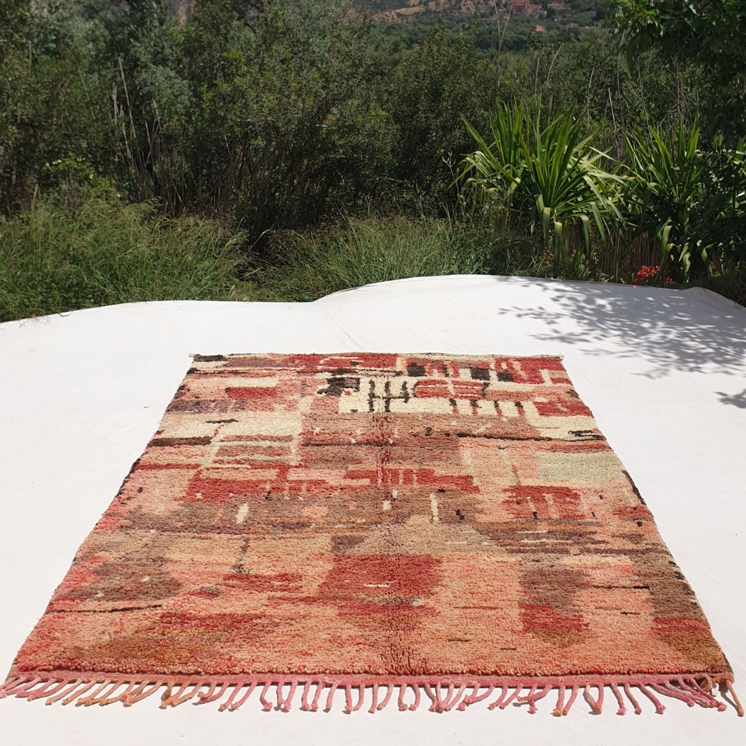 Clasila - Red 5x7 Moroccan Rug Boujad | Authentic Berber Living room & Bedroom Rug | 5'51x7'87 Ft | 168x240 cm - OunizZ