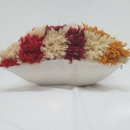 Cream Checkered Moroccan Cushion Cover – Warm Beni Mrirt Comfort 20x20 inches | 50x50 cm - OunizZ