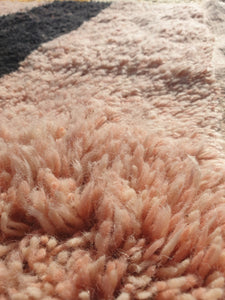 Customized Idouh - Moroccan Rug Pink Orange Beni Ourain | 200x370 cm | Moroccan Colorful Shag Rug | 100% wool handmade - OunizZ