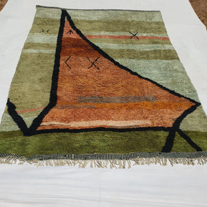 Customized Loun | Beni Mrirt Moroccan rug Green Ultra Soft & Thick | 10x14 Ft - OunizZ
