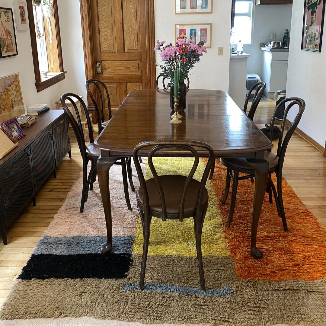 Customized - MOROCCAN BOUJAAD RUG | Berber Colorful Area Rug for living room Handmade Authentic Wool | 9x6 Ft - OunizZ