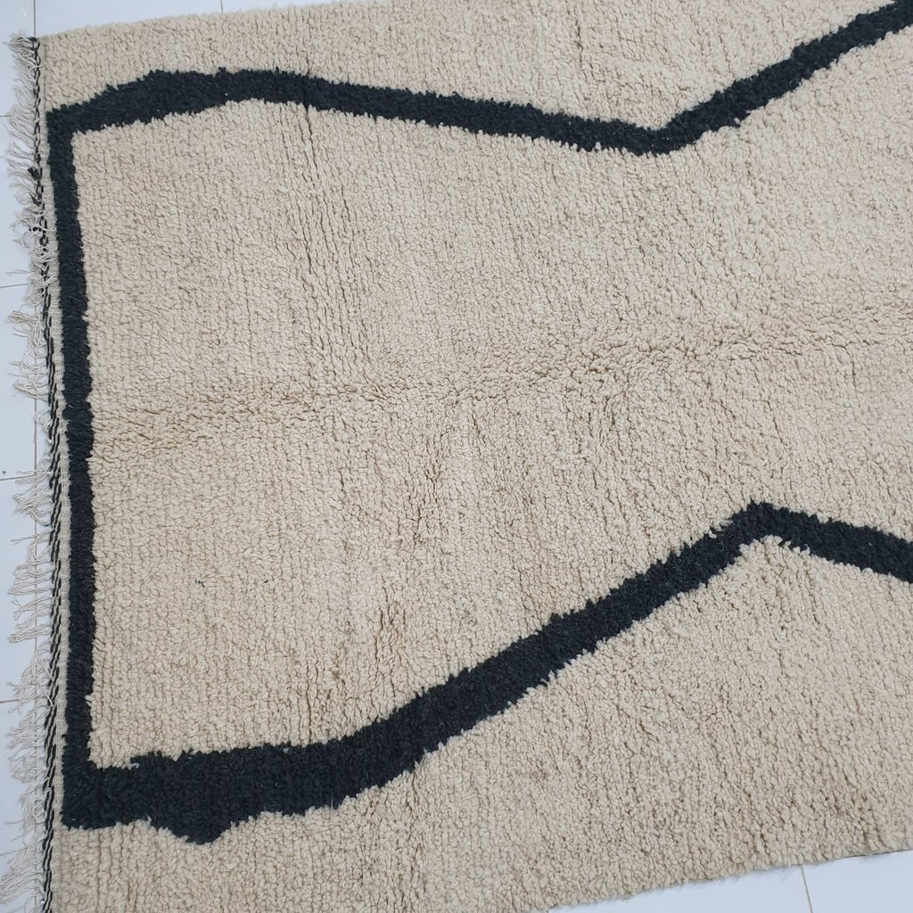 Customized Sidivia Beni Ourain Moroccan Rug 6x9 Ft | Berber Black & White 100% Authentic Wool - OunizZ