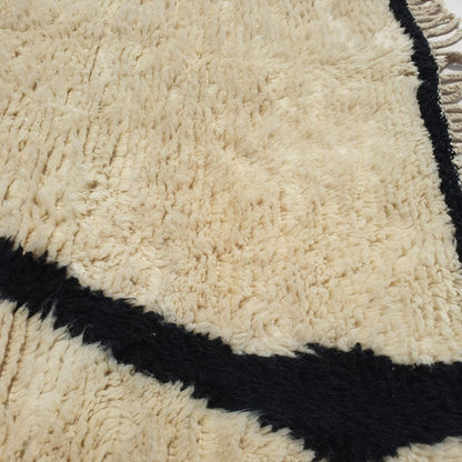 Customized Sidivia Beni Ourain Moroccan Rug 6x9 Ft | Berber Black & White 100% Authentic Wool - OunizZ