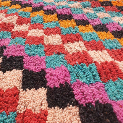 Customized STILA | 6'5x8'50 Ft | Moroccan VINTAGE Checkered Rug | 100% wool handmade - OunizZ