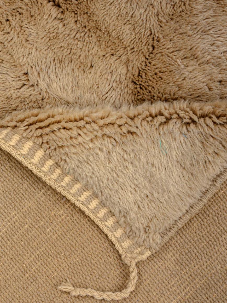 Customized Tinttat | Luxurious Sand Beige 10x15 Moroccan Rug Plush Beni Mrirt Ultra Soft | Authentic Berber wool Beni Rug - OunizZ