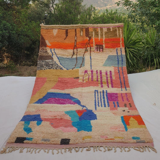 Darina - 6x10 Moroccan Rug - Vibrant Boujad Berber Abstract Multicolor Handwoven Carpet | 6'5"x10'3" Ft | 197x313 cm - OunizZ