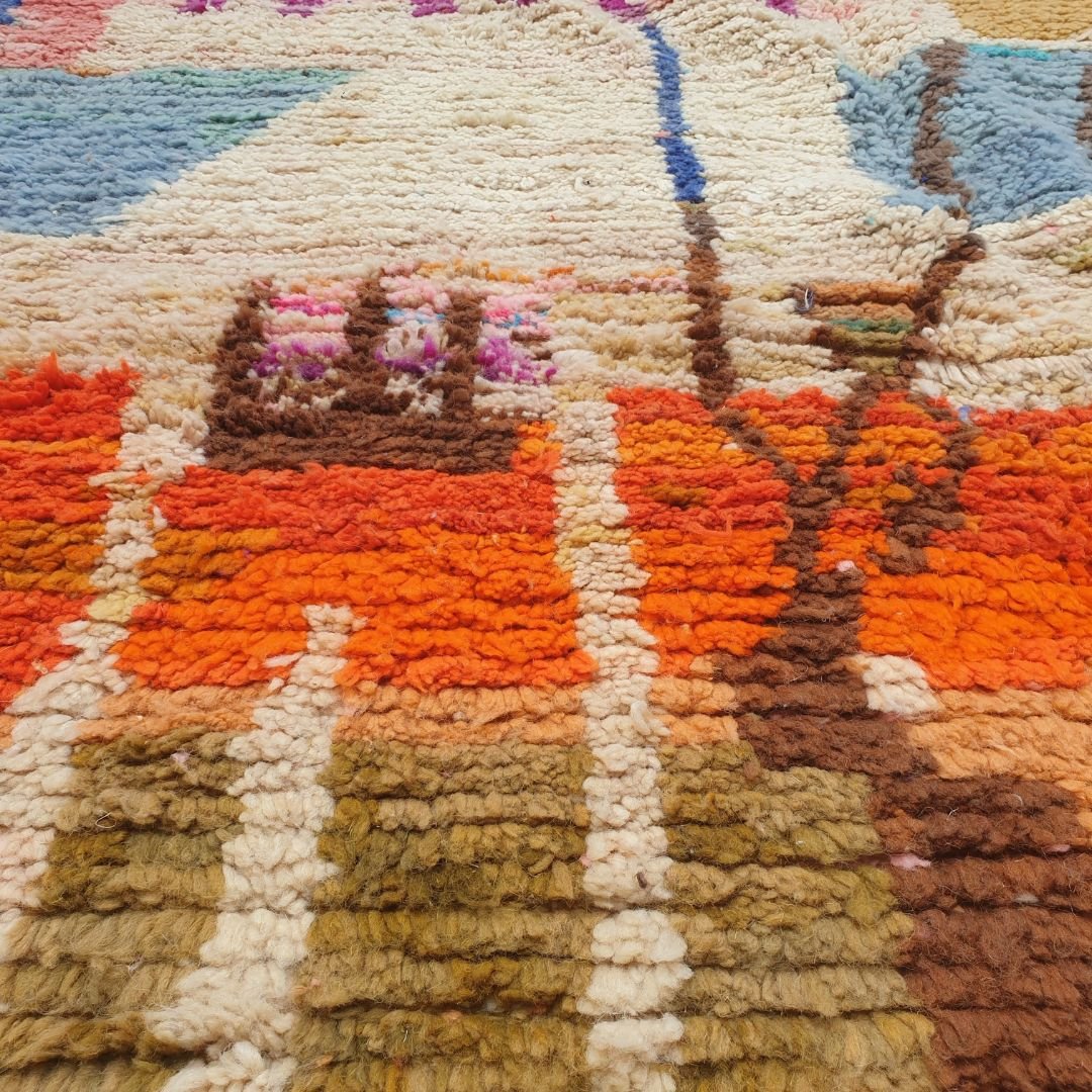 Darina - 6x10 Moroccan Rug - Vibrant Boujad Berber Abstract Multicolor Handwoven Carpet | 6'5"x10'3" Ft | 197x313 cm - OunizZ