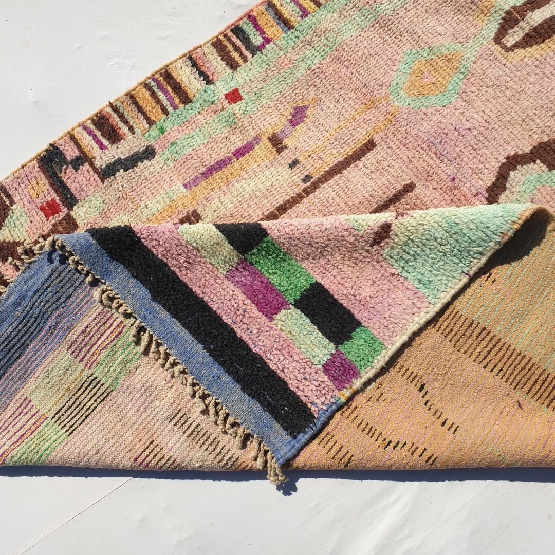 Dazia - Pink Vintage Moroccan Rug 5x8 | Handmade Berber Bedroom Carpet | 5'3x8'7 Ft | 161x266 cm - OunizZ