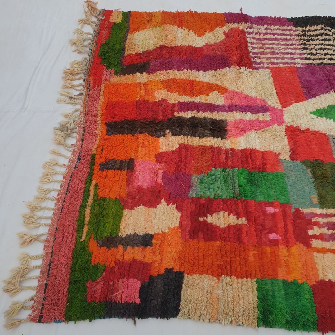 Dialra - 6x10 Moroccan Rug - Vibrant Red Diamond Boujad Berber Handwoven Carpet | 6'4"x10'2" Ft | 193x310 cm - OunizZ