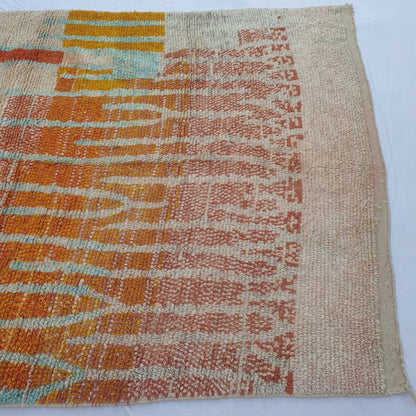 Dofla - Abstract Gradient 6x10 Boujad Moroccan Rug - Handwoven Orange and Yellow Berber Wool Carpet for Boho Decor | 6'23x10'73 Ft | 190x327 cm - OunizZ
