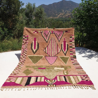 Fentaya - Pink Moroccan Rug 8x11 Boujad | Authentic Berber Rug | 8'10x11'19 Ft | 247x341 cm - OunizZ