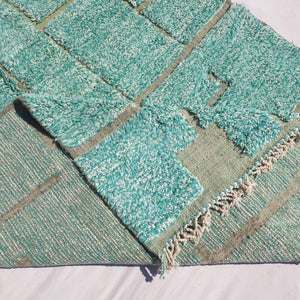 Fihala | Green Moroccan Rug 6x9 | Moroccan Beni Ouarain Ultra Soft | 9'55x6'79 Ft | 291x207 cm - OunizZ