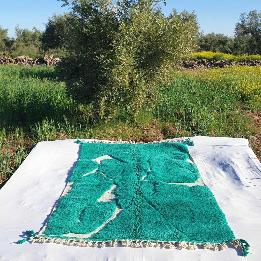 Ghiba | Moroccan rug Beni Ouarain Ultra Soft | 10'17x6'62 Ft | 202x310 cm | Moroccan Colorful Beni Ouarain Rug | 100% wool handmade - OunizZ