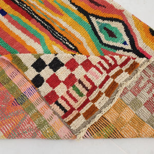 Ghicha - Handmade Moroccan Rug Boujad | Colorful Authentic Berber Rug | 10'30x6'80 Ft | 315x206 cm - OunizZ