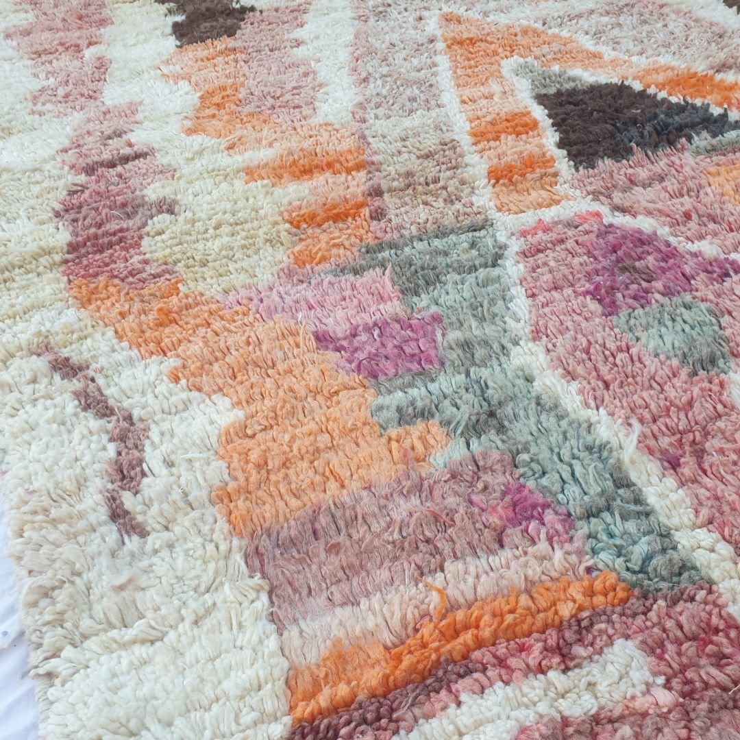 Ghikada - Vibrant Abstract 6x10 Boujad Moroccan Rug - Handwoven Multicolor Berber Wool Carpet | 6'43x10'14 Ft | 196x309 cm - OunizZ