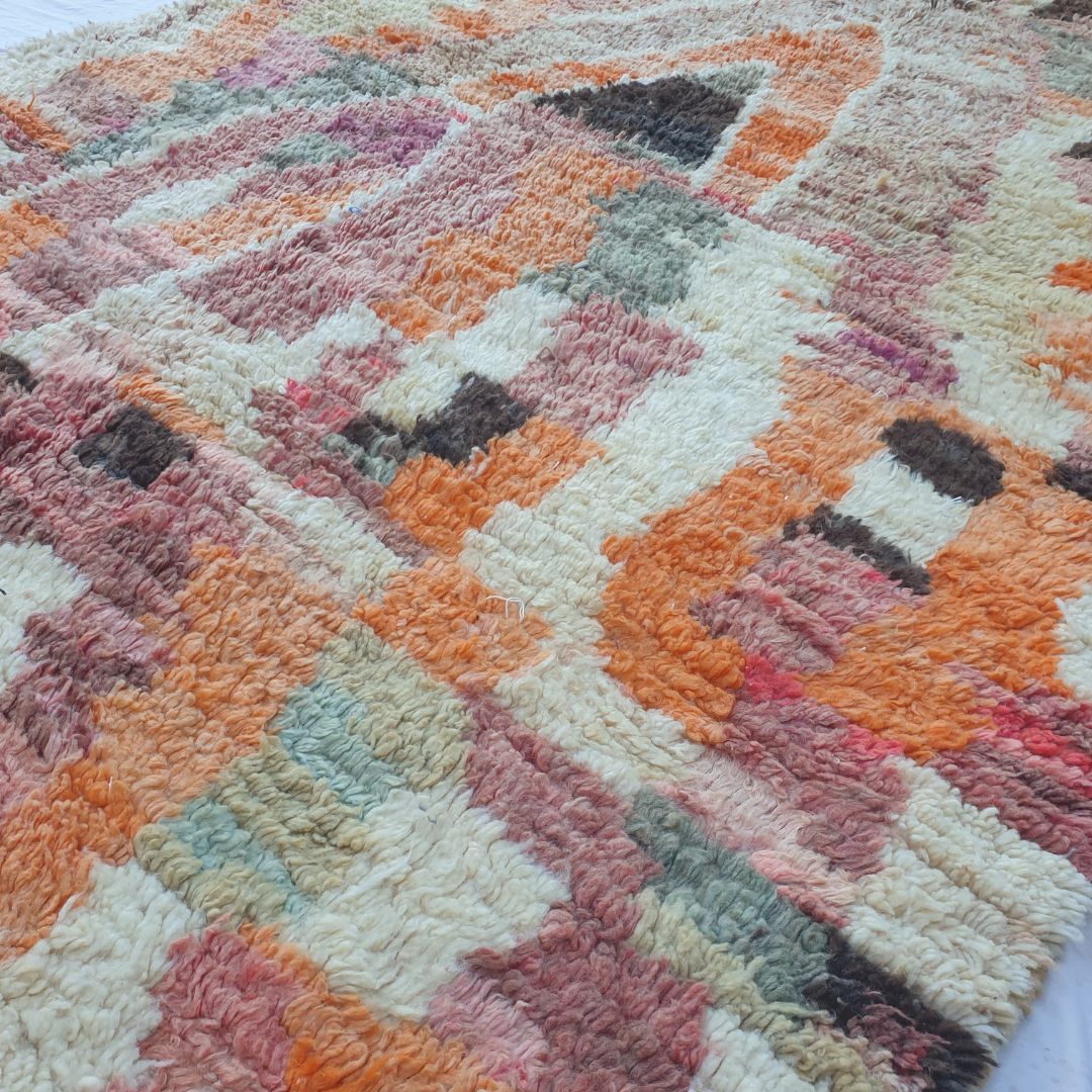 Ghikada - Vibrant Abstract 6x10 Boujad Moroccan Rug - Handwoven Multicolor Berber Wool Carpet | 6'43x10'14 Ft | 196x309 cm - OunizZ