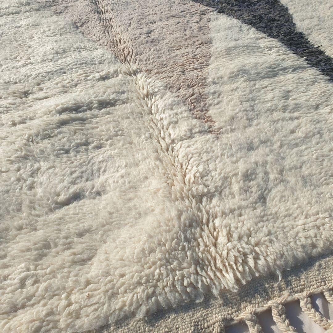 Ghlama | Abstract 6x9 Multi - Color Beni Ourain Rug - Soft Plush Berber Wool Shag Carpet | 6'89x9'55 Ft | 210x291 cm - OunizZ